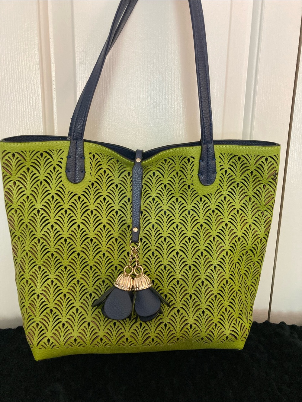 Green and Blue Reversible Tote